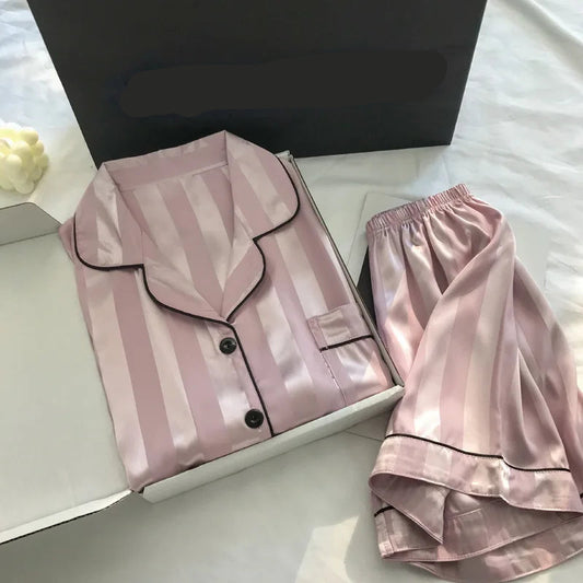 2Pcs Women's Short Sleeve Pajamas